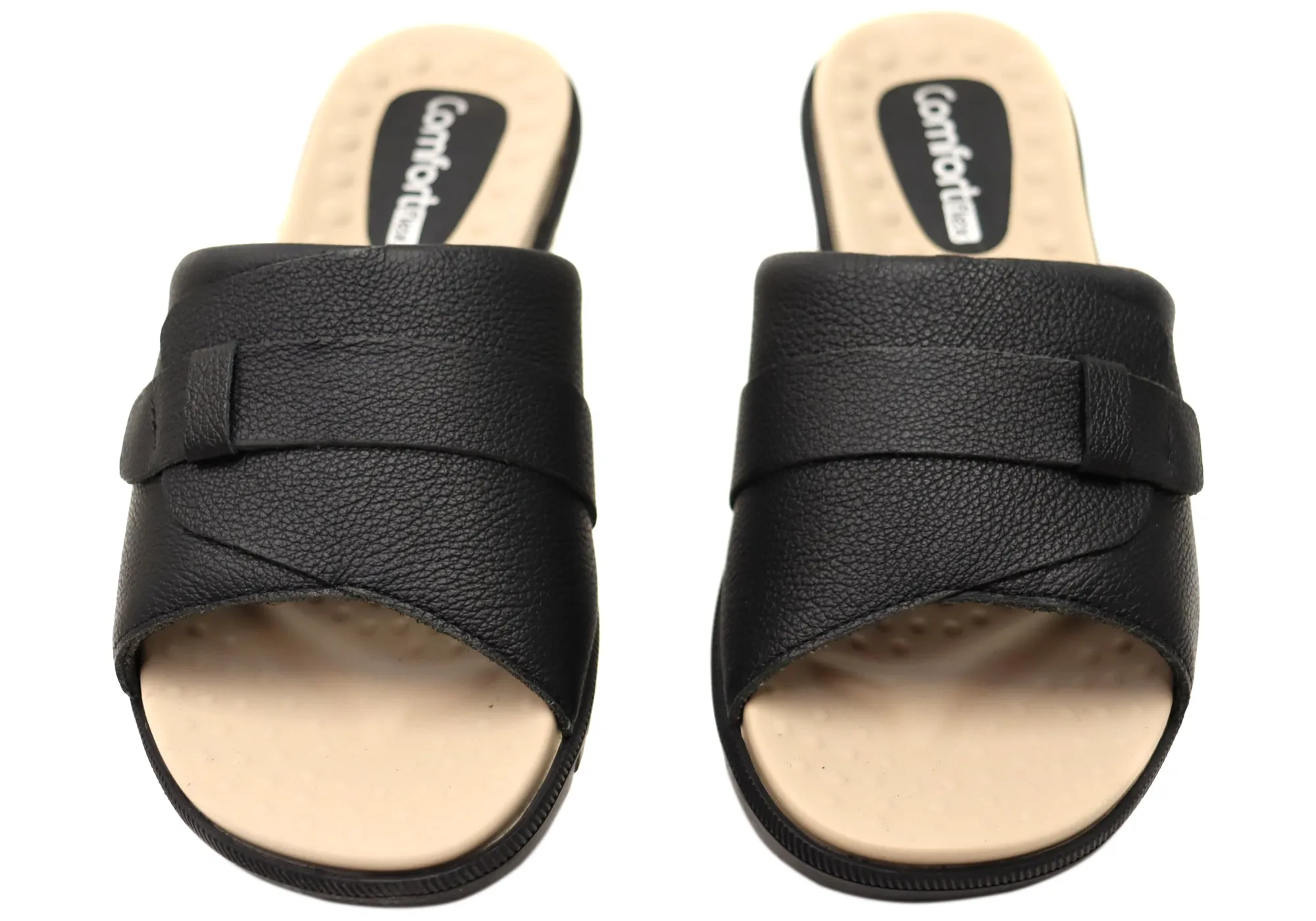 Comfortflex Samantha Womens Leather Slides Sandals Made In Brazil