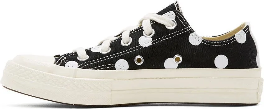 Comme des Garçons Play Black Converse Edition Polka Dot Heart Chuck 70 Low Sneakers