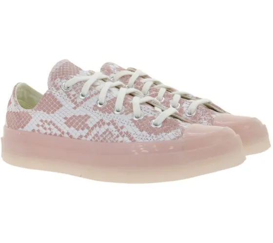 Converse x Golf Wang zapatillas de deporte de cuero auténtico cómodos zapatos bajos con aspecto de piel de serpiente Chuck 70 Ox