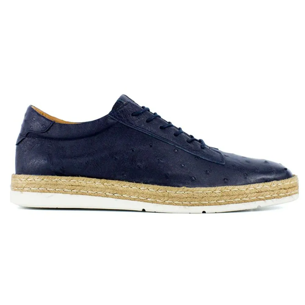 Corrente by Pelle Line Monacro P00012 Ostrich Fashion Sneakers Navy