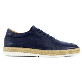 Corrente by Pelle Line Monacro P00012 Ostrich Fashion Sneakers Navy