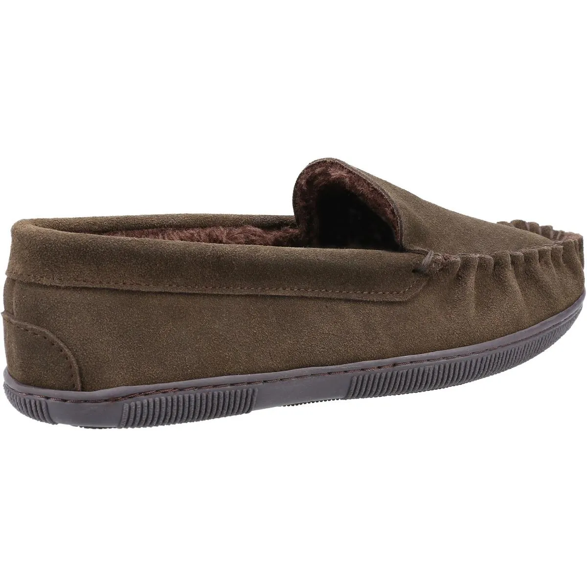 Cotswold Tresham Slip On Moccasin Slipper Brown