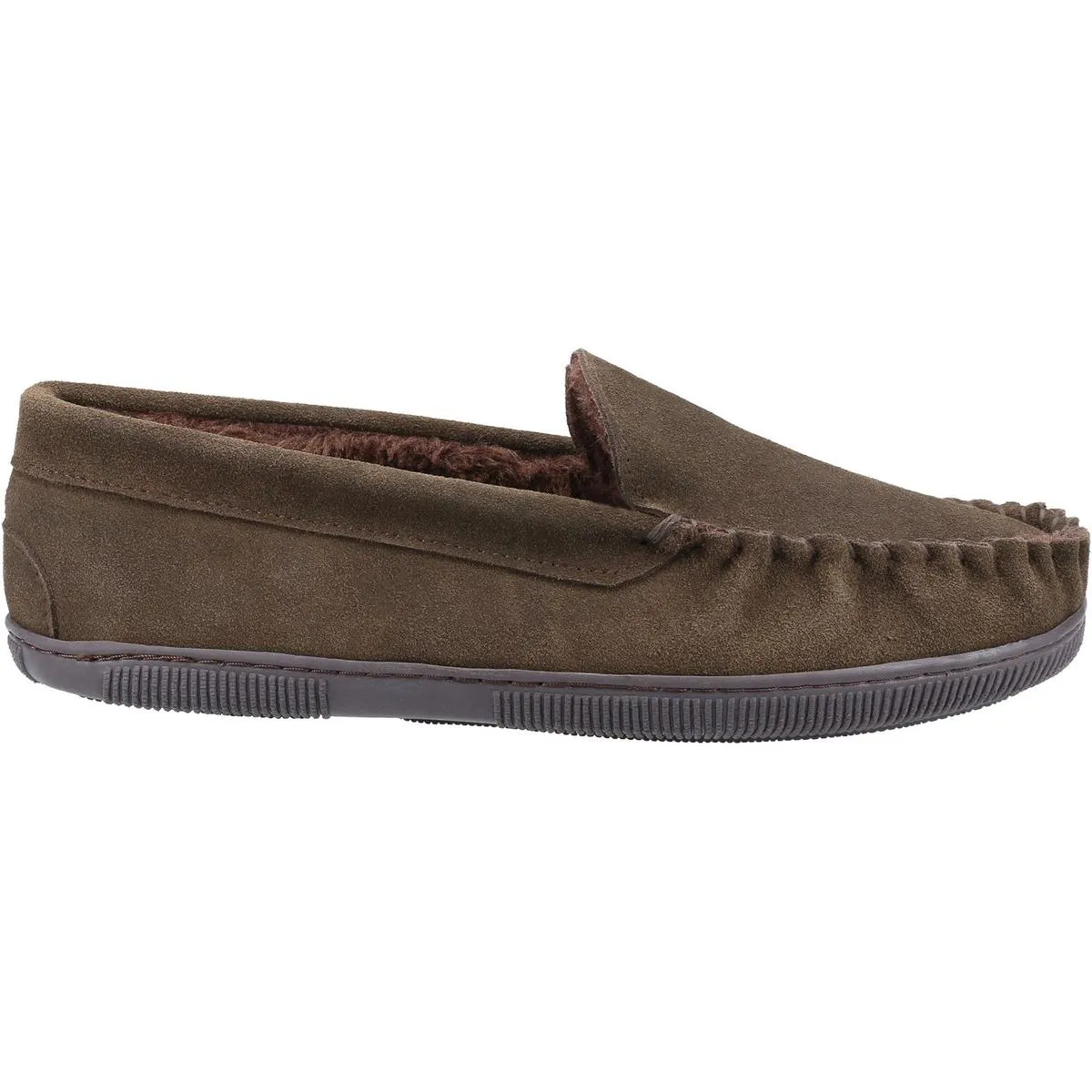 Cotswold Tresham Slip On Moccasin Slipper Brown