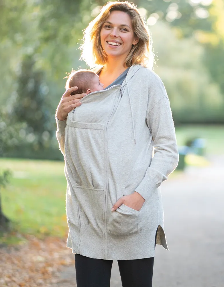 Cotton Blend Knitted 3 in 1 Maternity Hoodie