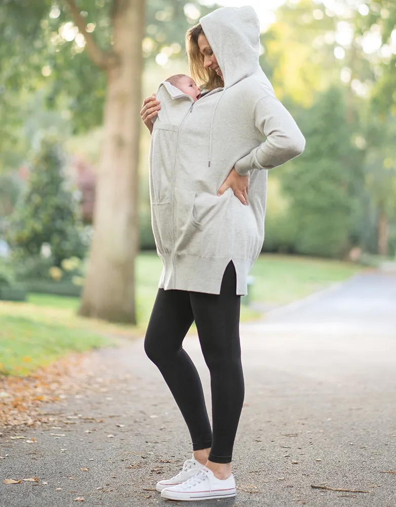 Cotton Blend Knitted 3 in 1 Maternity Hoodie