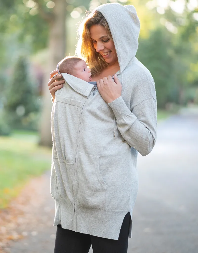 Cotton Blend Knitted 3 in 1 Maternity Hoodie