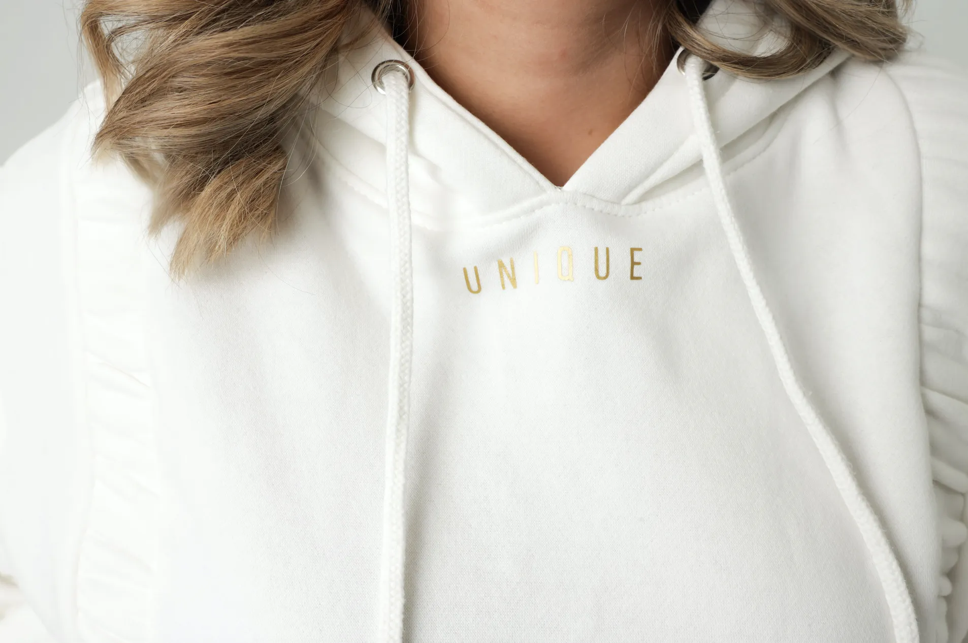 Cream Hoodie Dress
