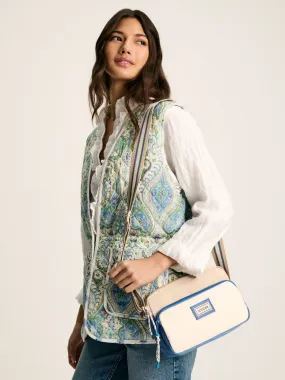 Cream/Blue Lightweight Cross Body Bag