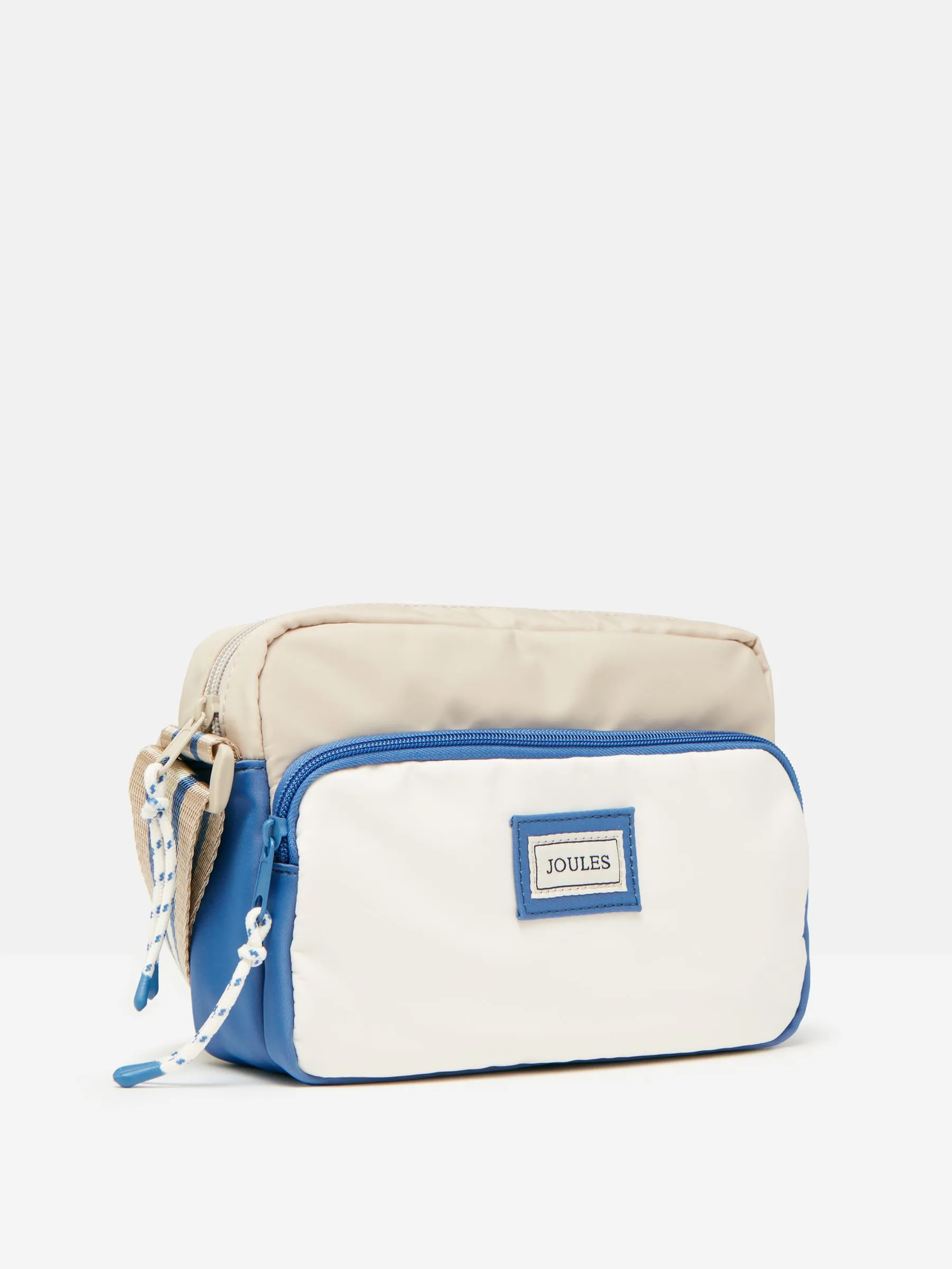 Cream/Blue Lightweight Cross Body Bag