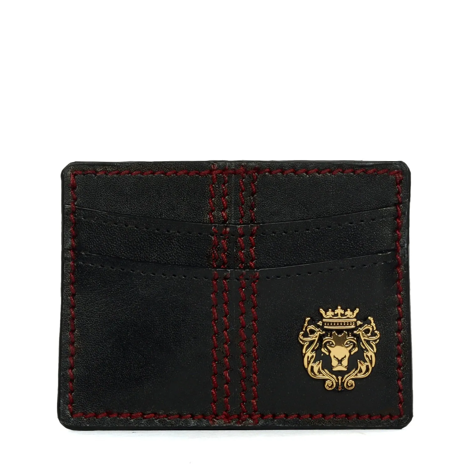 Cricket Ball Inspired Card Holder with Stitched Pattern