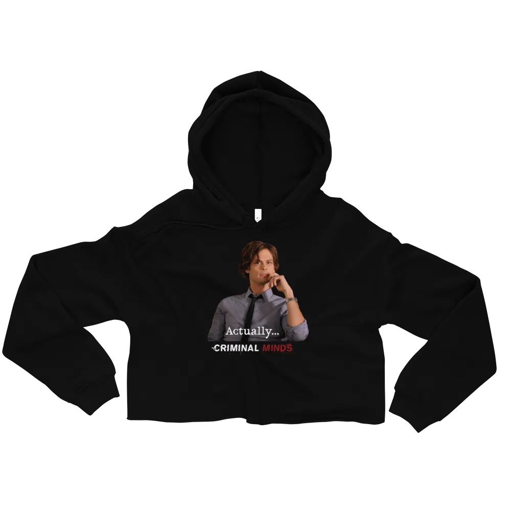 Criminal Minds Spencer Reid Actually... Women's Fleece Crop Hooded Sweatshirt