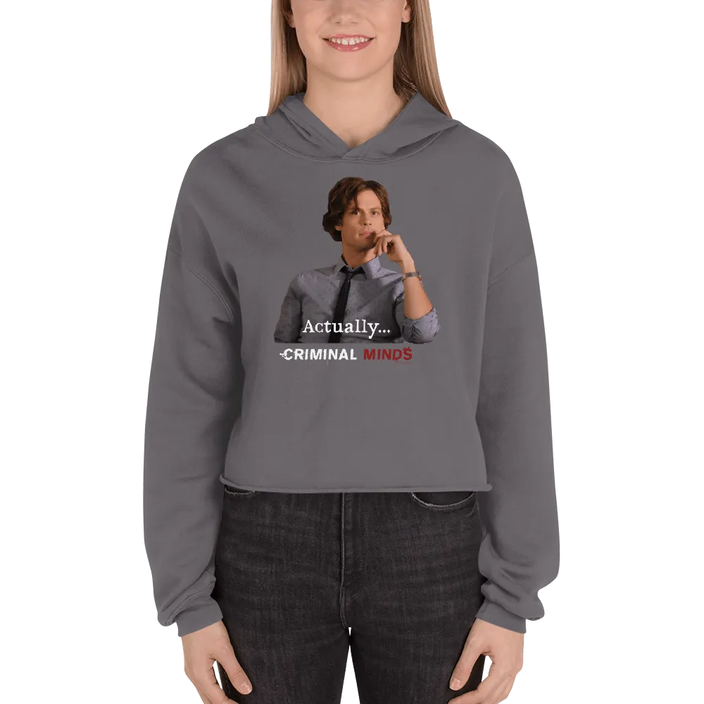 Criminal Minds Spencer Reid Actually... Women's Fleece Crop Hooded Sweatshirt