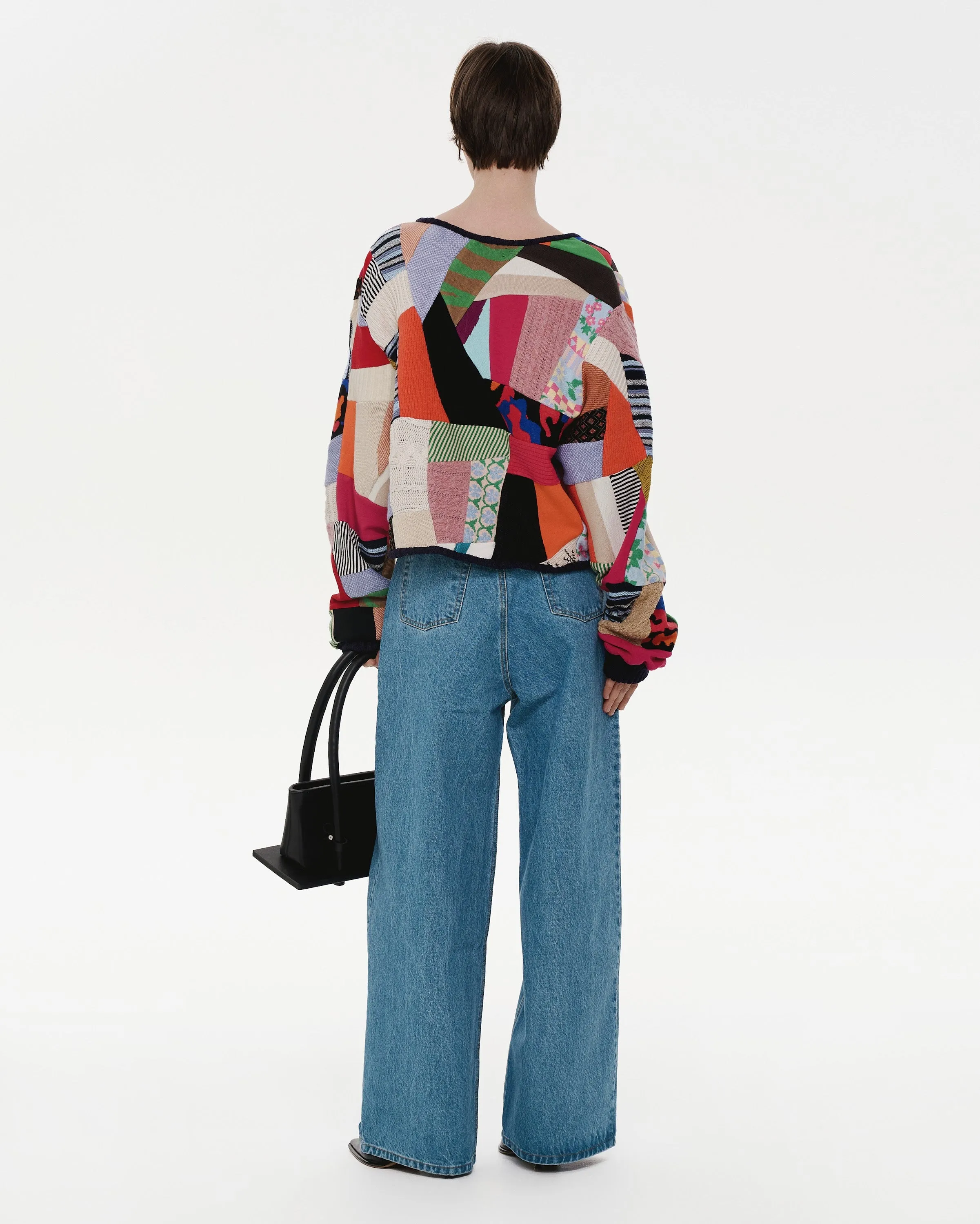 Cropped Patchwork Cardigan