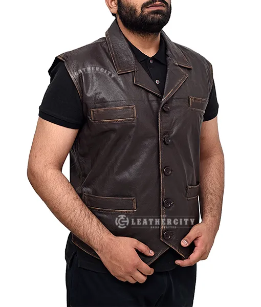 Cullen Bohannon Hell On Wheels Leather Vest - TheLeatherCity