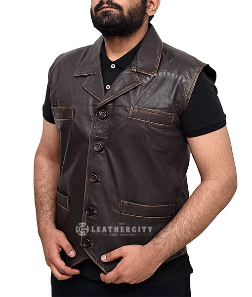 Cullen Bohannon Hell On Wheels Leather Vest - TheLeatherCity