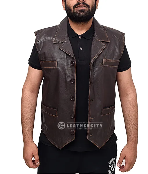 Cullen Bohannon Hell On Wheels Leather Vest - TheLeatherCity