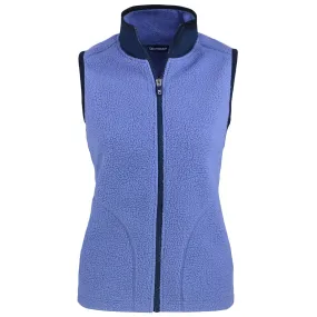 Cutter & Buck Women's Hyacinth/Navy Blue Cascade Eco Sherpa Fleece Vest