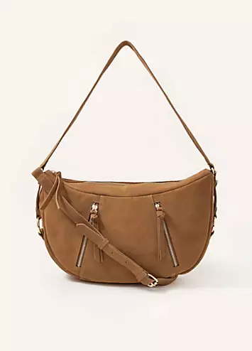 Dana Zip Suede Shoulder Bag by Monsoon | Look Again