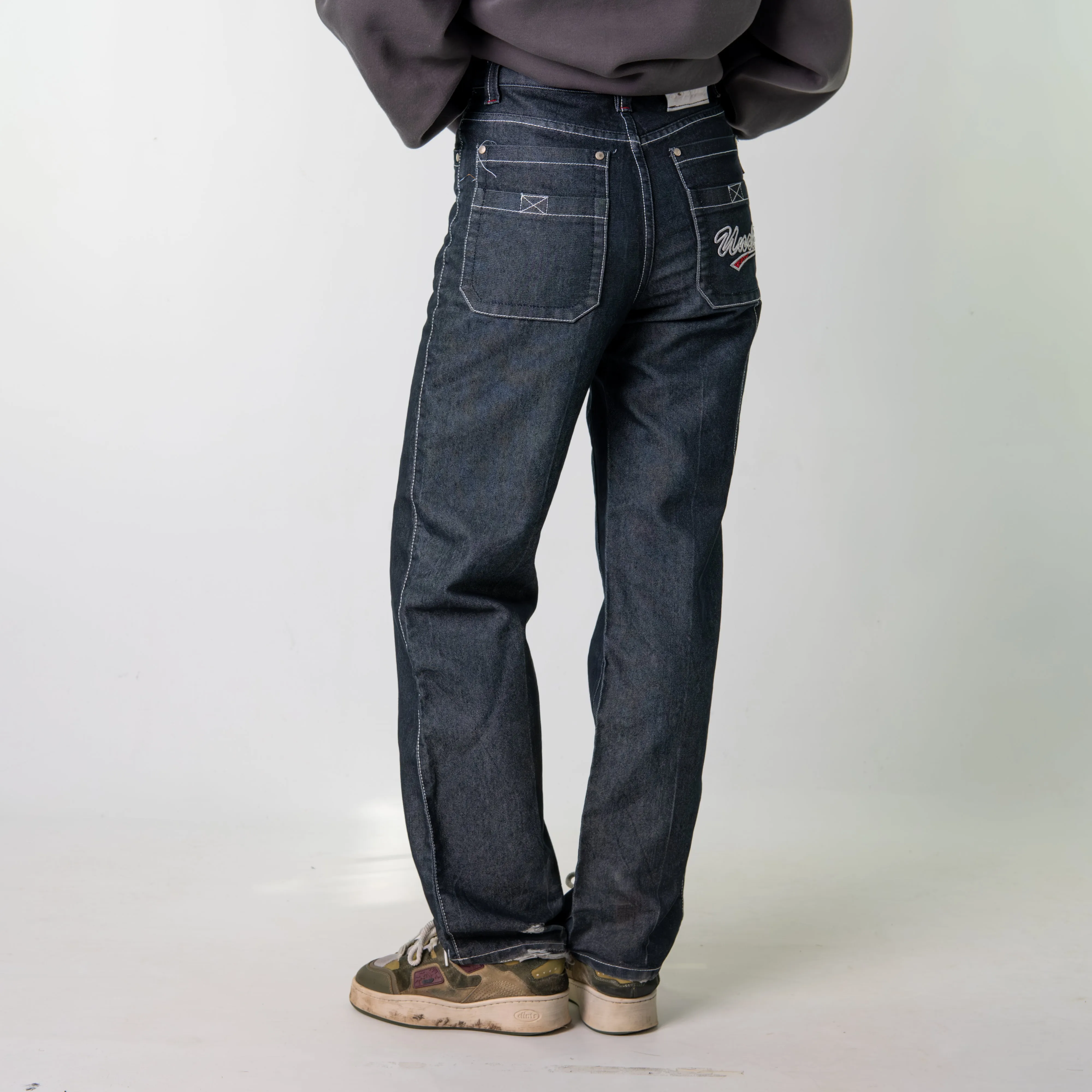 Dark Grey 90s Baggy Hip Hop Uncle Cargo Skater Trousers Pants Jeans (29x31)