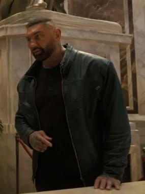 Dave Bautista My Spy The Eternal City 2024 Leather Jacket