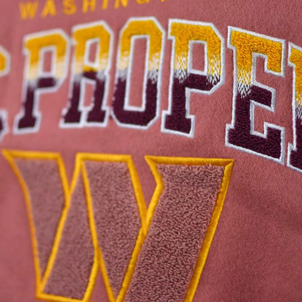 DC Proper Washington Commanders Pink Cropped Varsity Jacket