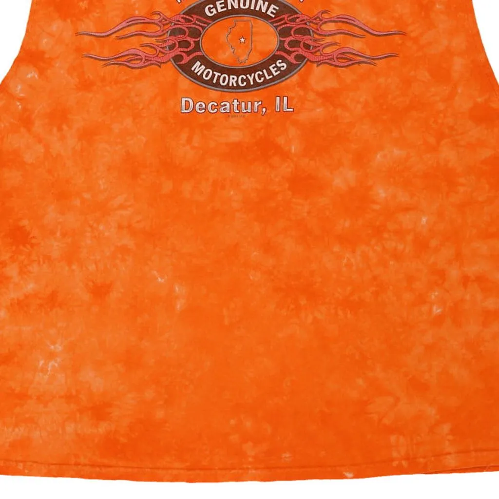 Decatur, Illinois Harley Davidson Graphic Vest - XL Orange Cotton