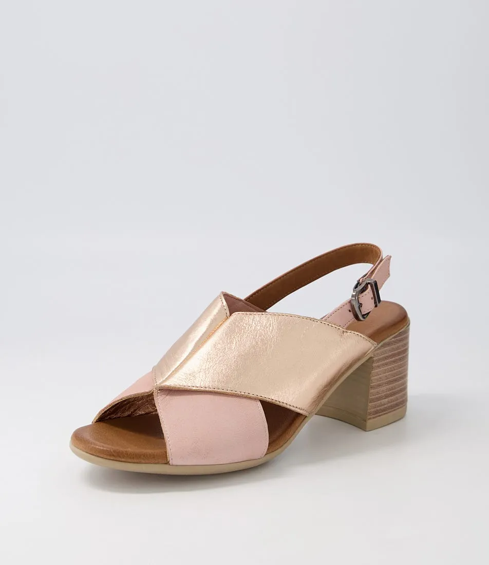 DIANA FERRARI Warni Nude Rose Gold Leather Sandals