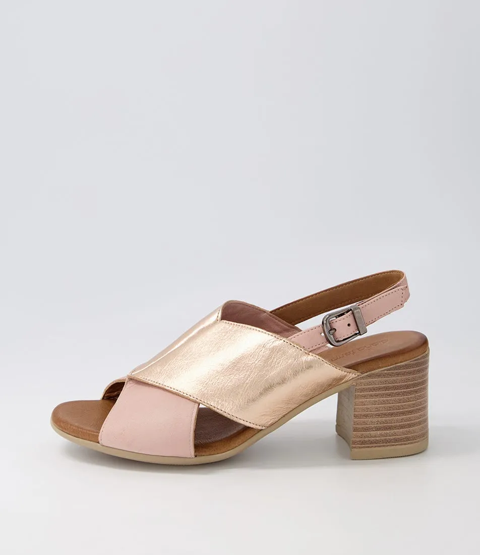 DIANA FERRARI Warni Nude Rose Gold Leather Sandals