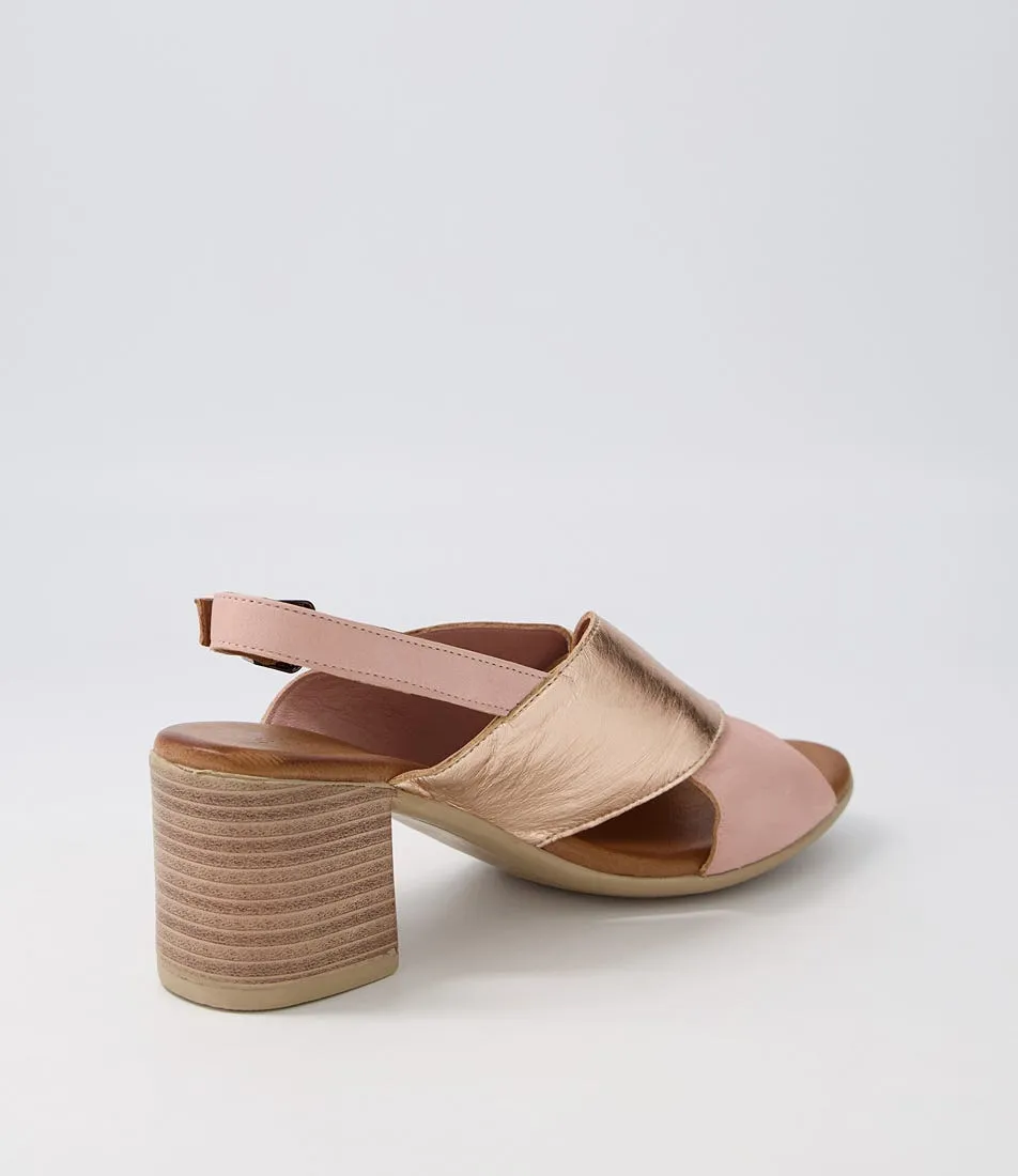 DIANA FERRARI Warni Nude Rose Gold Leather Sandals