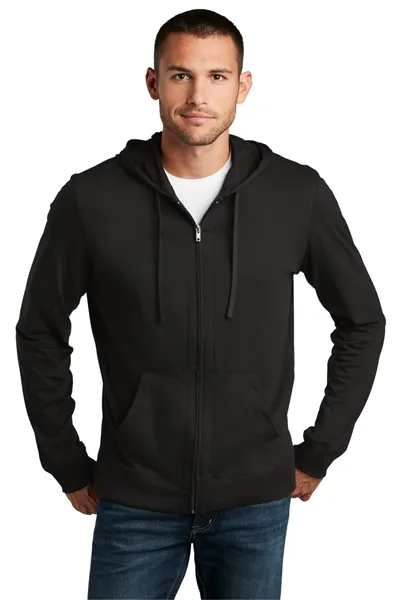 District - Young Mens Lightweight Jersey Full-Zip Hoodie. DT1100