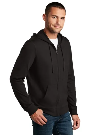 District - Young Mens Lightweight Jersey Full-Zip Hoodie. DT1100