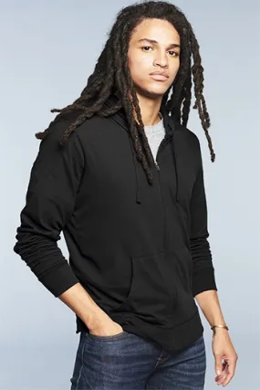 District - Young Mens Lightweight Jersey Full-Zip Hoodie. DT1100