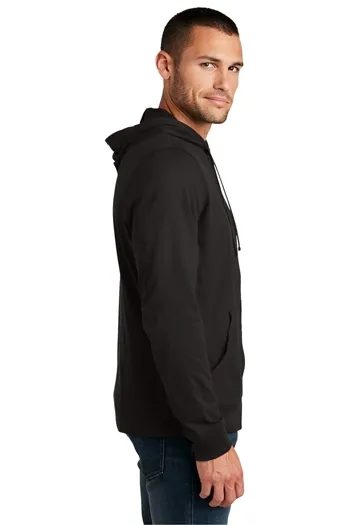 District - Young Mens Lightweight Jersey Full-Zip Hoodie. DT1100