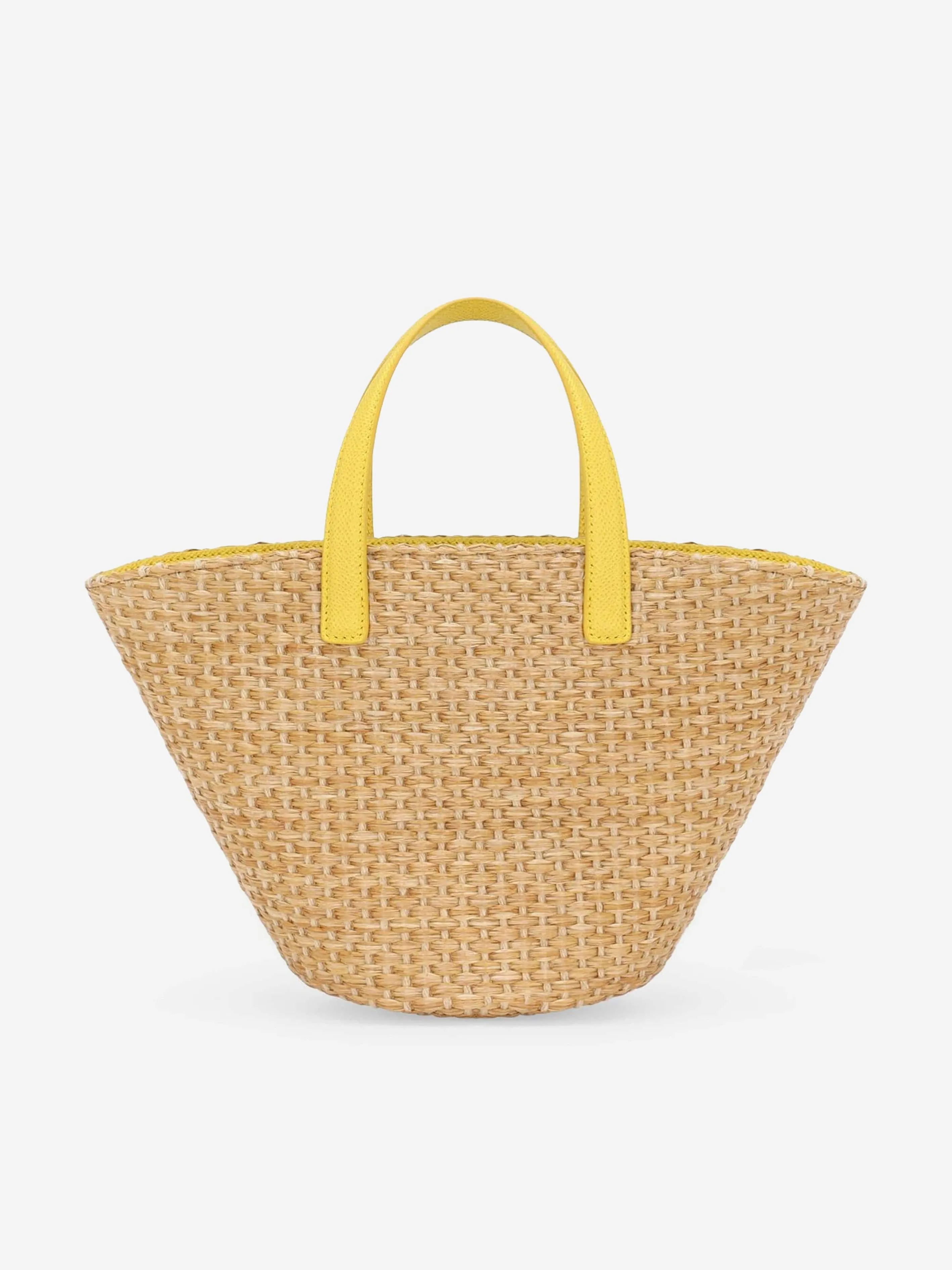 Dolce & Gabbana Girls Straw Tote Bag in Yellow (34cm)