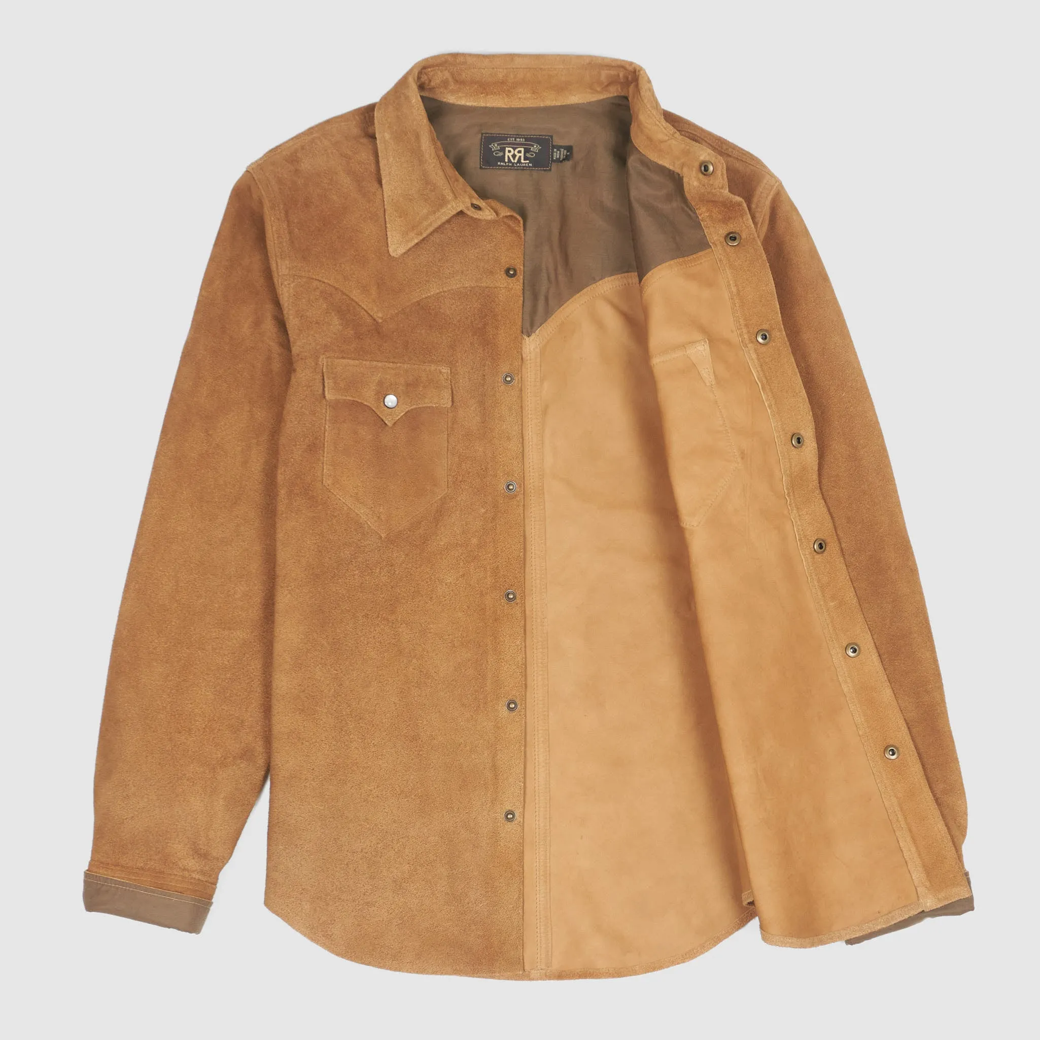 Double RL Leather Western Shirt Jacket