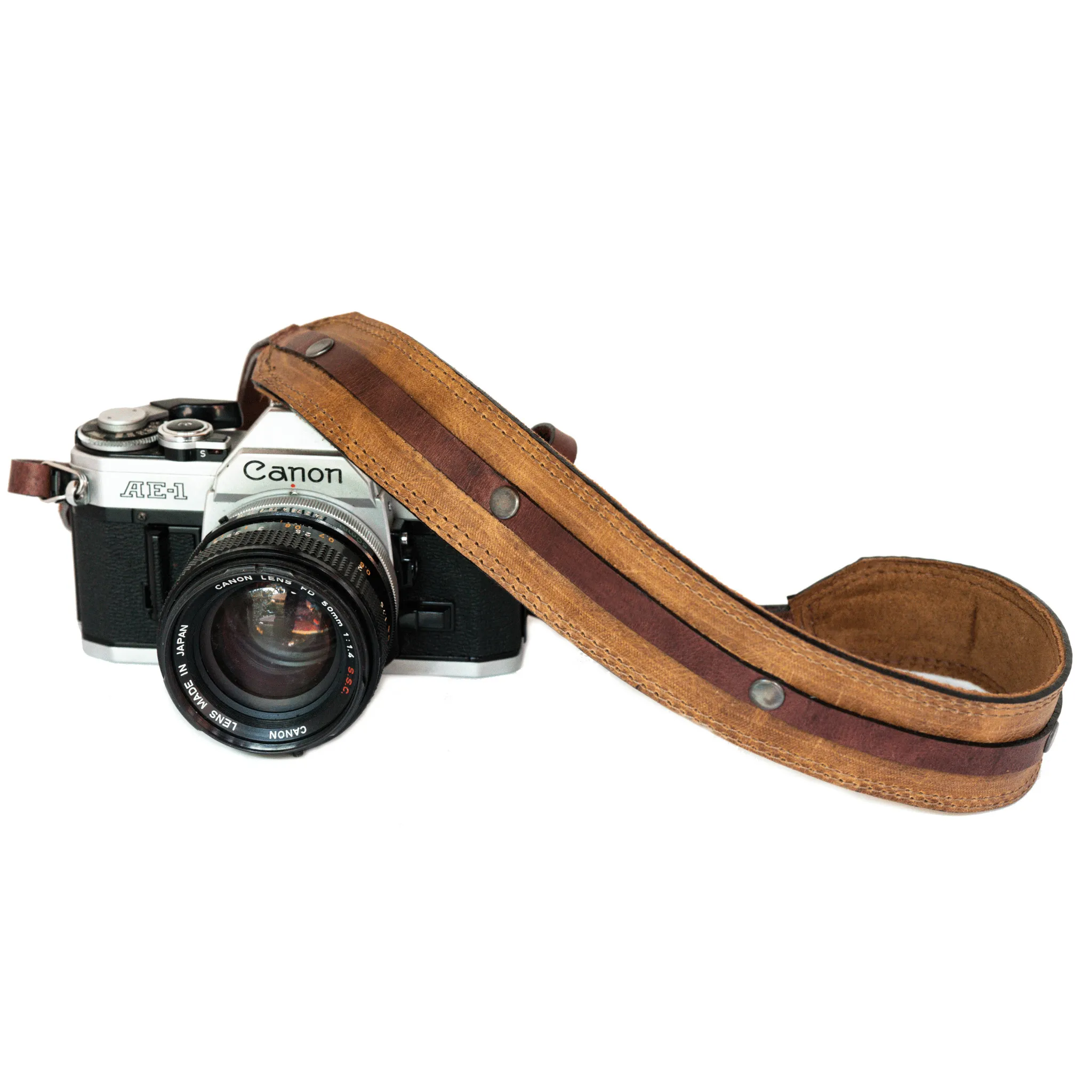 Dual Color Leather Camera Strap