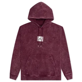 Essential Washed Fleece Hoodie - Cherrywood Red