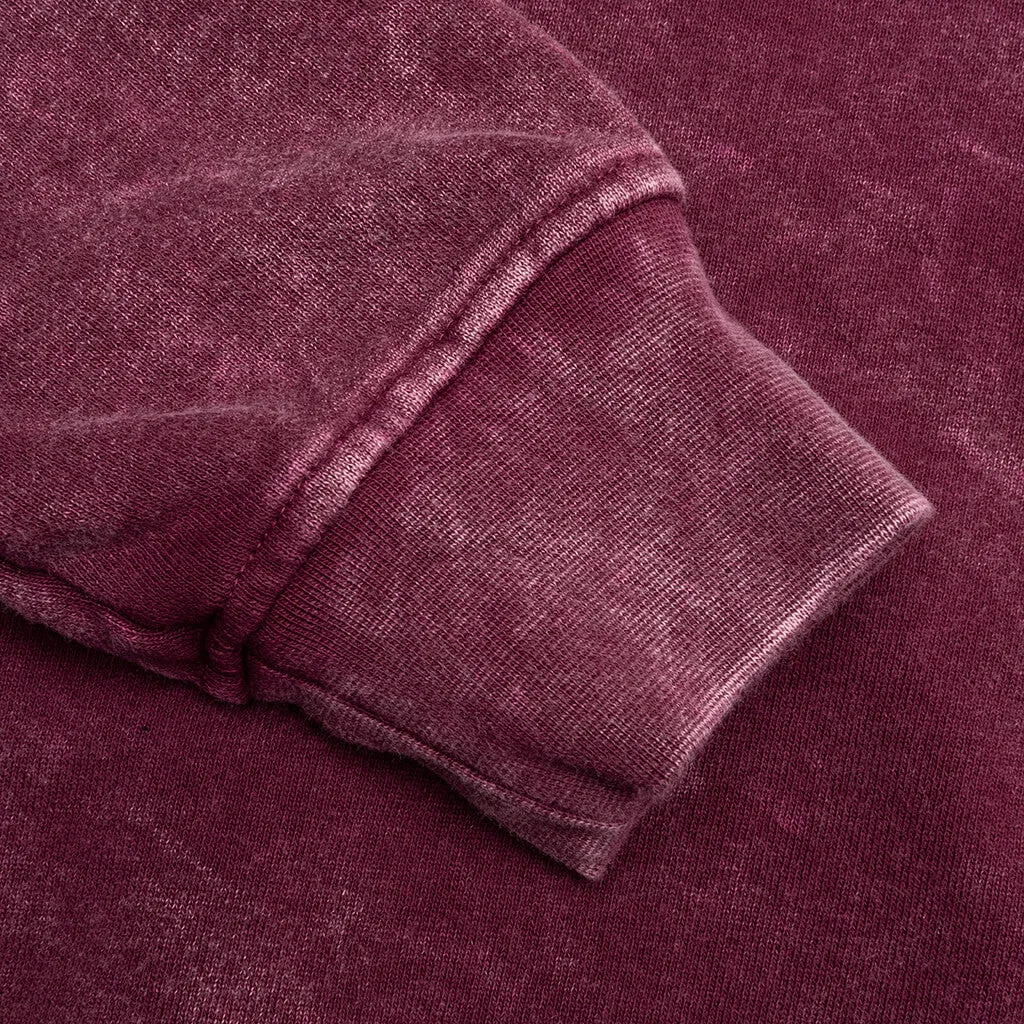 Essential Washed Fleece Hoodie - Cherrywood Red