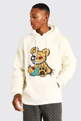 Evil Teddy Patch Borg Hoodie
