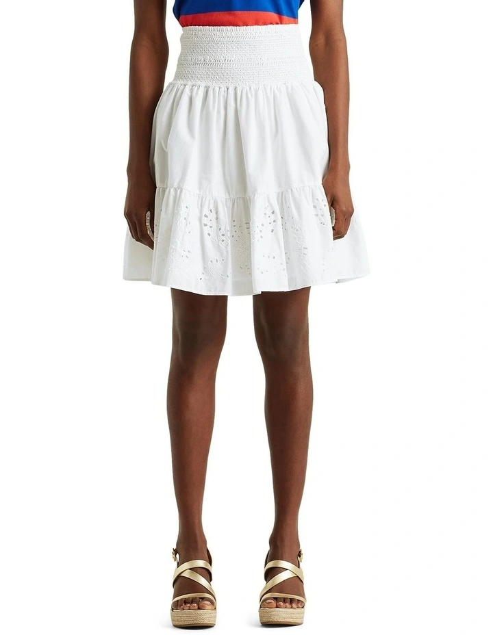 Eyelet Cotton Broadcloth Skirt