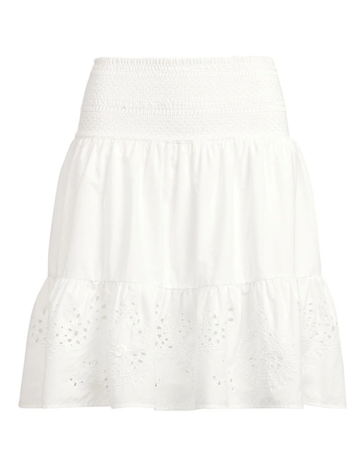 Eyelet Cotton Broadcloth Skirt