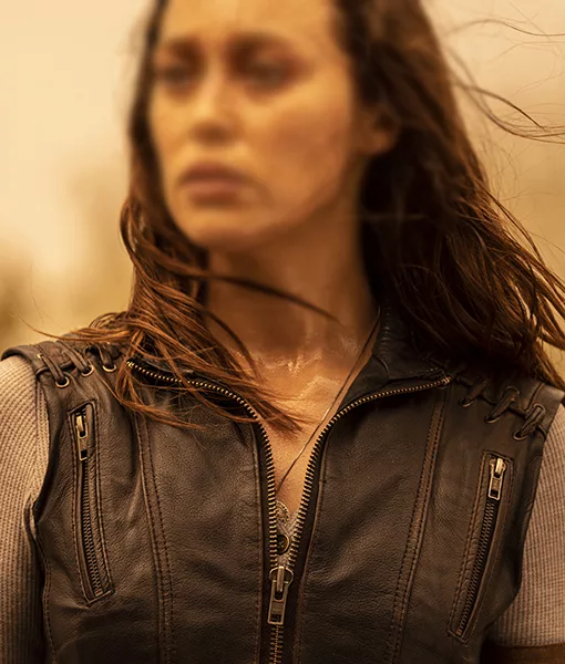 Fear the Walking Dead S07 Alicia Clark (Alycia Debnam-Carey) Leather Vest | TLC