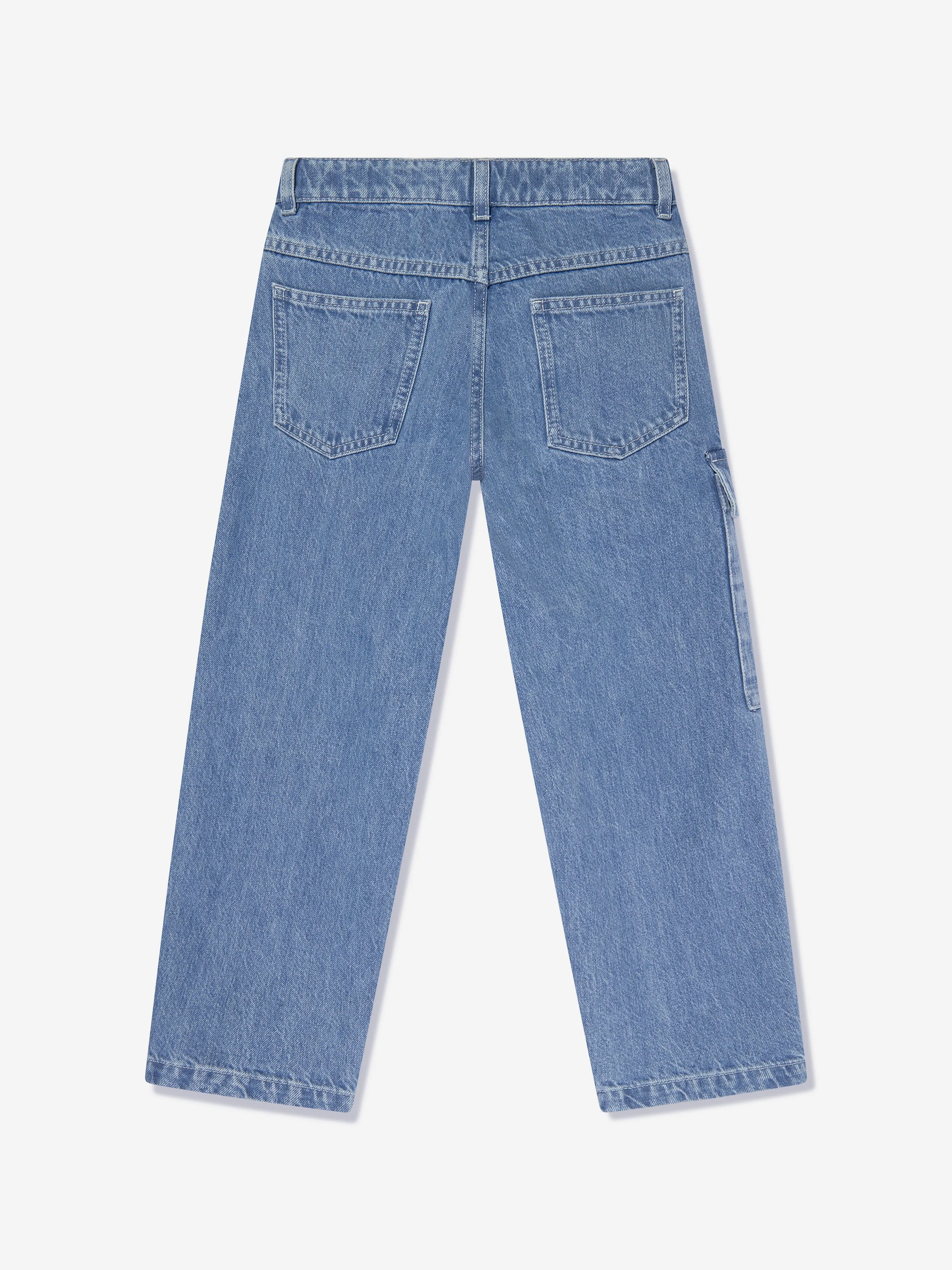 Fendi Kids Washed Denim Jeans in Blue