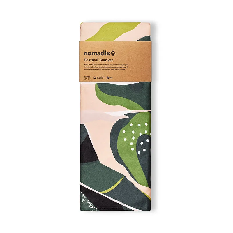 Festival Blanket: Monstera Green Pink