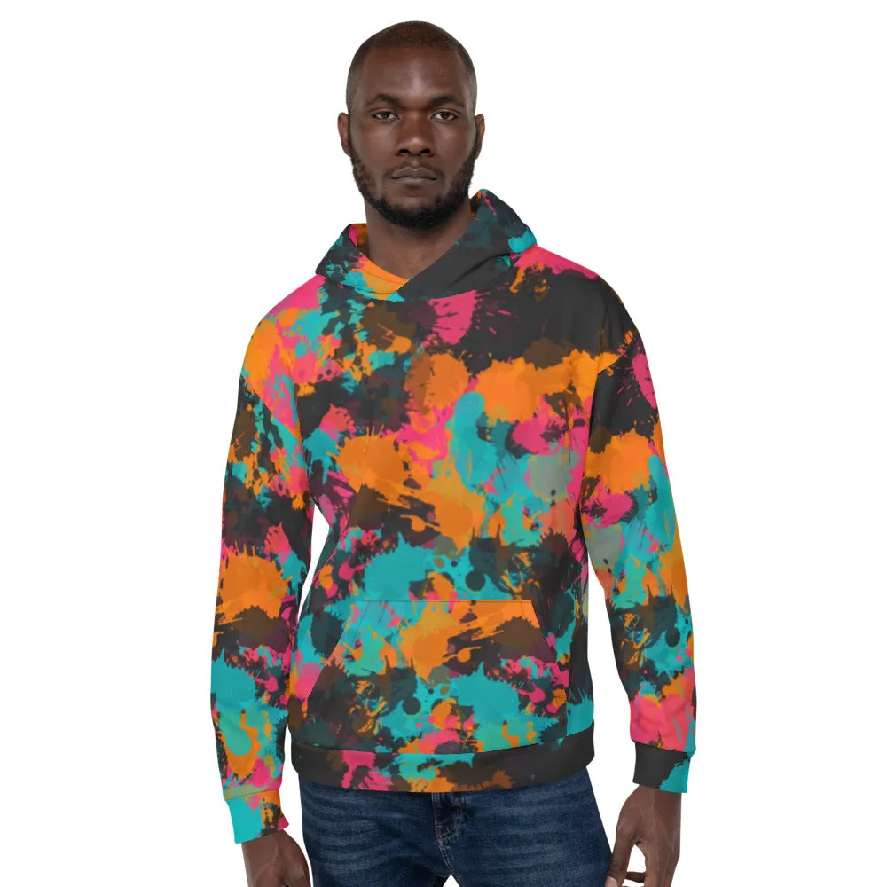 Fiesta Colors Paint Splatter Pullover Hoodie