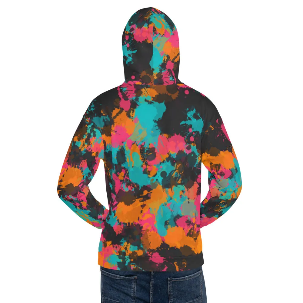 Fiesta Colors Paint Splatter Pullover Hoodie