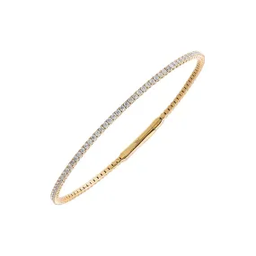 Flexible Tennis Bangle | 1.5 Carat Diamonds | 14K Gold Plated