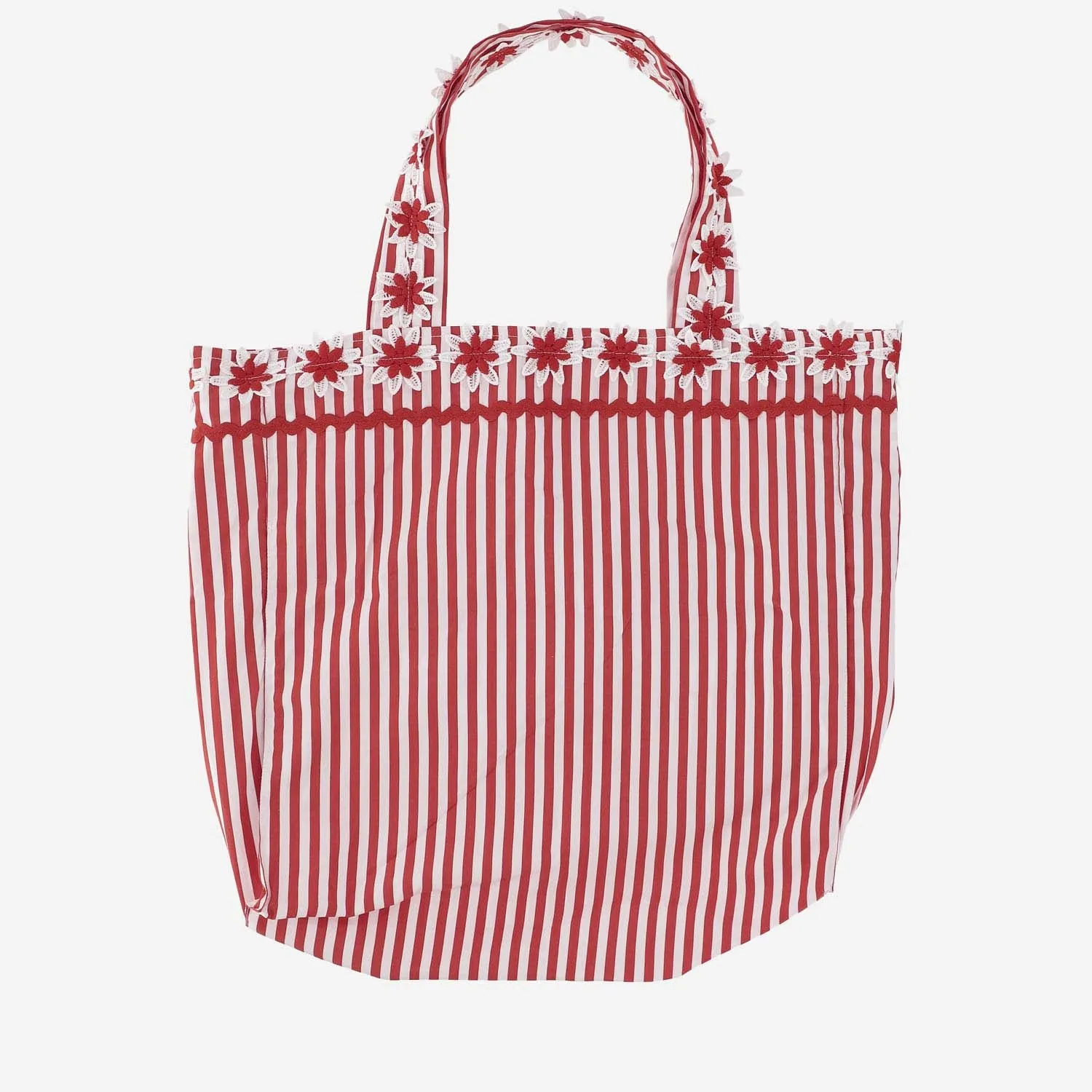 Flora Sardalos    Flora Sardalos Cotton Shoulder Bag With Striped Pattern