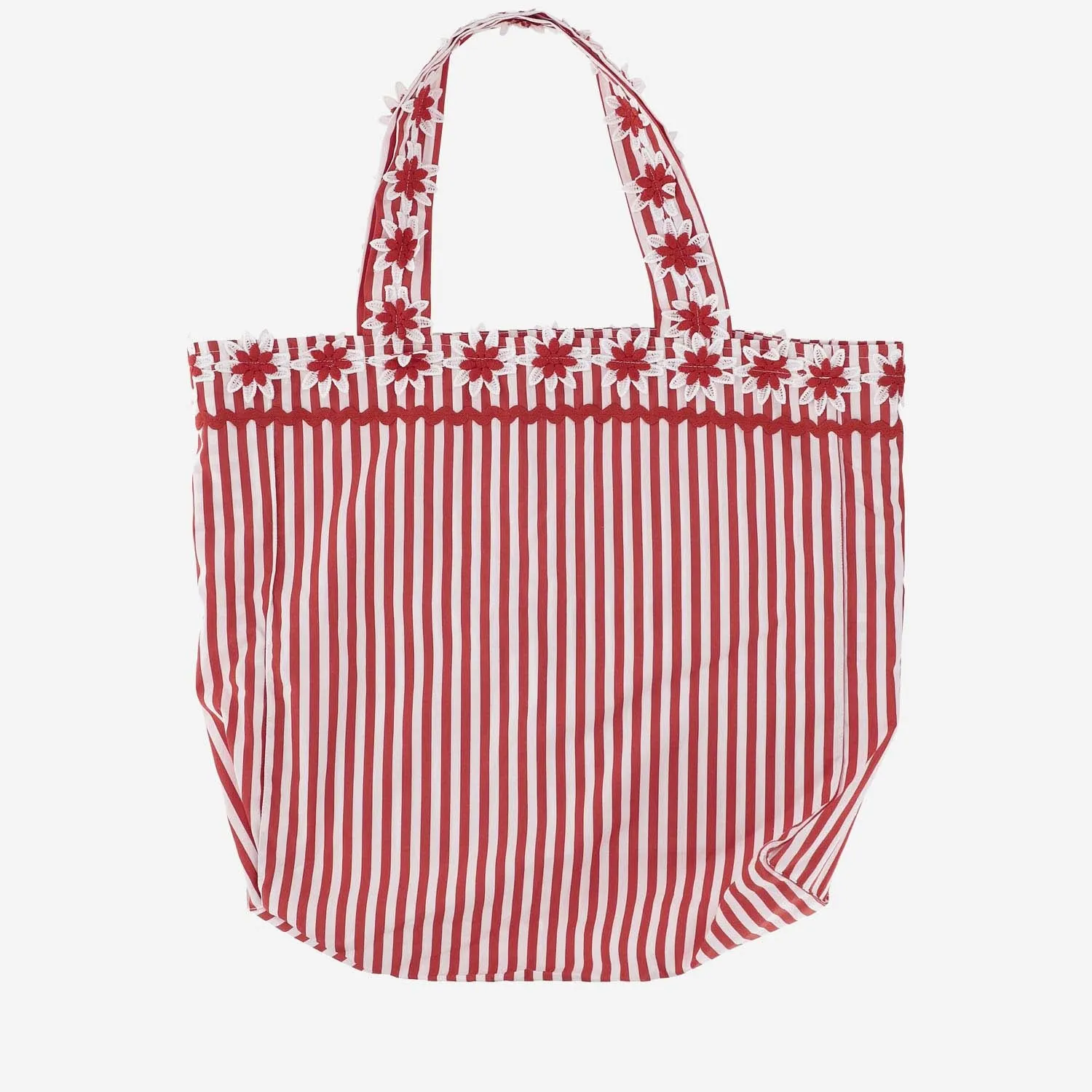 Flora Sardalos    Flora Sardalos Cotton Shoulder Bag With Striped Pattern