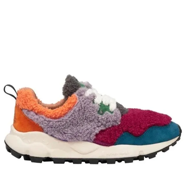 FLOWER MOUNTAIN | SNEAKERS MUJER | PAMPAS WOMAN SUEDE/TEDDY LILAC-ORANGE | LILA